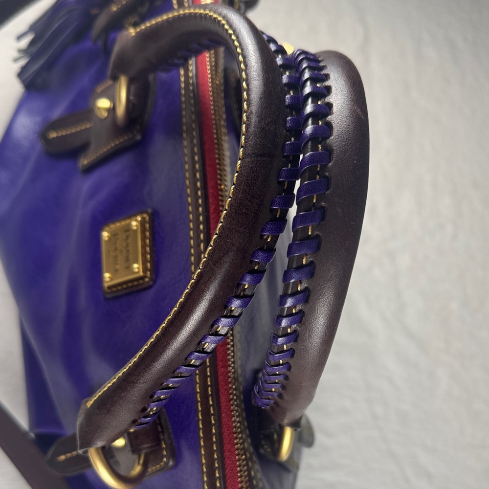 Dooney & Bourke Stanwich Satchel Purple Toledo Leather. RARE. - Picture 5 of 16